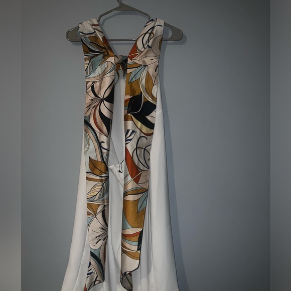 White Mango mini dress with colorful tie back - Picture 3 of 5